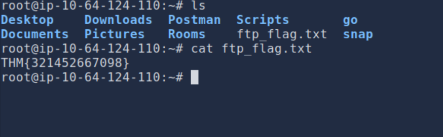 Contents of ftp_flag.txt showing the flag